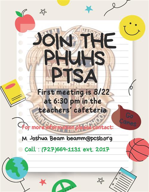 PHUHS PTSA Flyer Aug. 22 Meeting